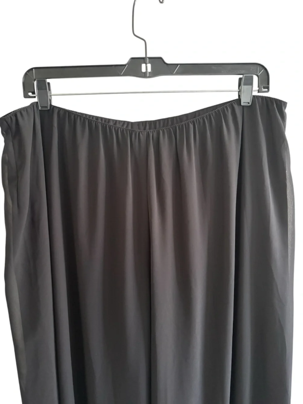 Alex Evenings Black Chiffon Wide Leg Pants 3X Elegant Minimalist Formal Flowy